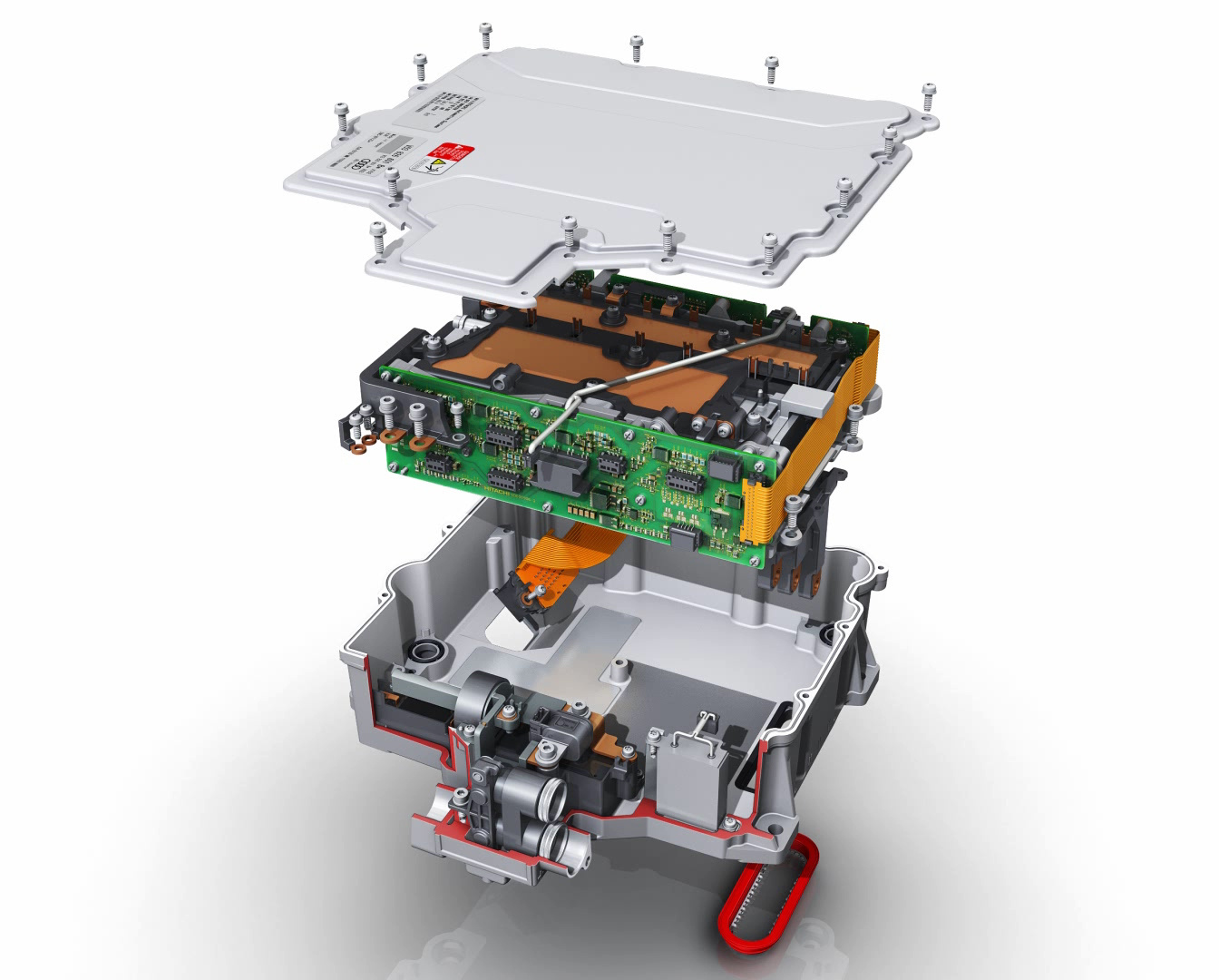 Every electric motor is connected to a power electronics module that converts the electricity.